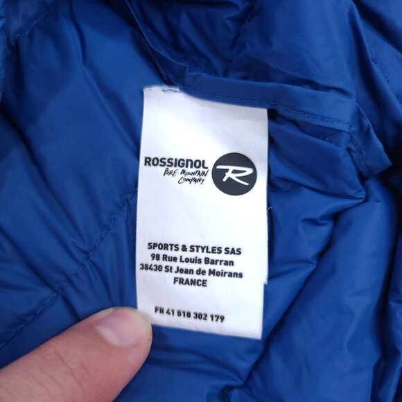Rossignol Jacket Womens Medium Blue Duck Down Quilted Puffer Insulated - Picture 7 of 8